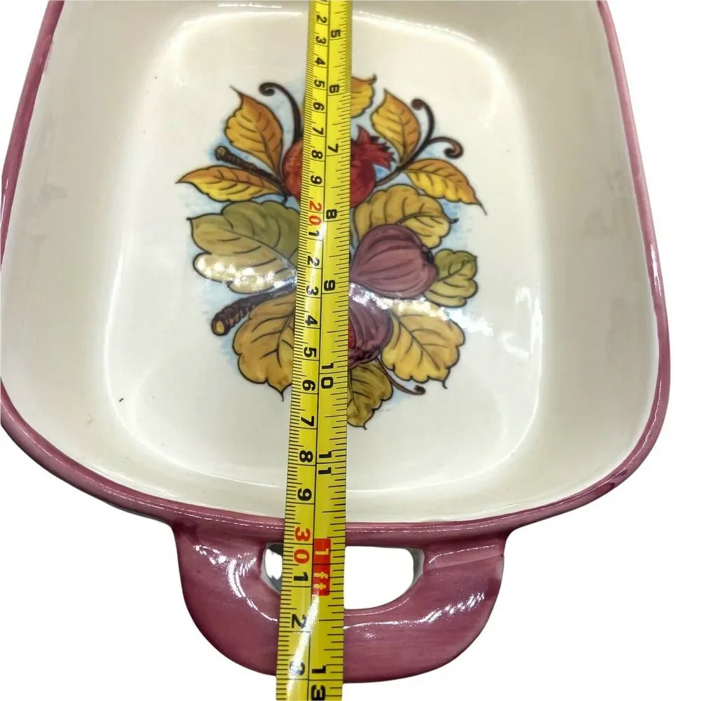 Sur La Table Casserole Serving Plate Beige Dishwasher Safe Fall Floral 13